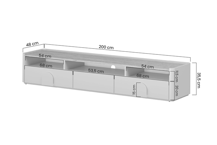 Pastatoma Tv spintelė Lima 200 cm - Image 8